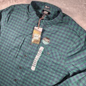 Alaskan Hardgear Boar's Nest Shirt Mens 2XLT Green Check Flannel Untucked Length